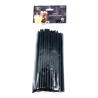 GAGGS Joogikõrred paberist 19,5cm 100tk (must)