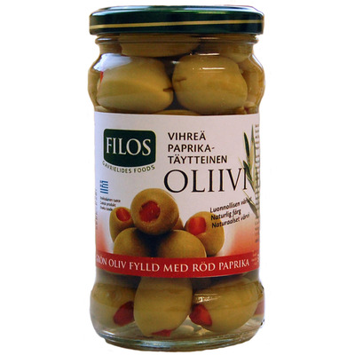 FILOS Kreeka rohelised oliivid paprikatäidisega 315g