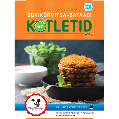 MARTA KULINAARIA Suvikõrvitsa-bataadikotletid 400g(külmut.)