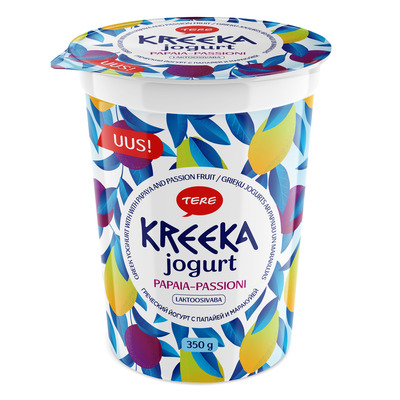 TERE Kreeka jogurt papaia-passioni 350g(laktoosivaba)