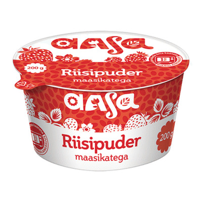 Riisipuder maasikatega AASA 6% 200g