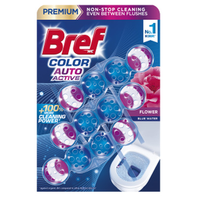 WC värskendaja Color Auto Active Flower 3X50g, BREF, 150 g