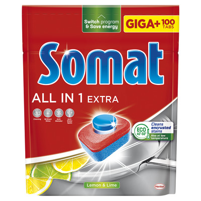 Nõudepesumasina tabletid All in One Extra, SOMAT, 100 tk