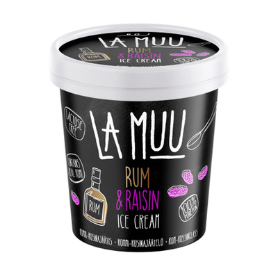 Rummi-rosinajäätis laktoosivaba La Muu 250g/500ml