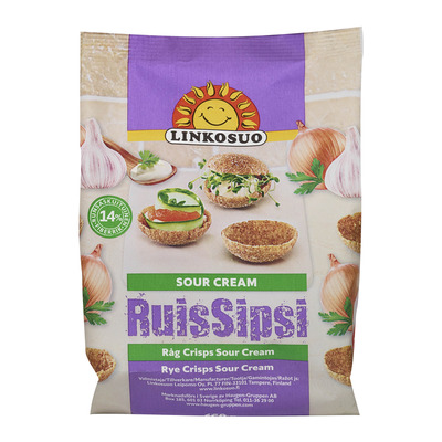 LINKOSUO Rukkikrõpsud hapukooremaits. 150gx175tk (1/2alus)