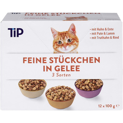 TIP Kiisueine tarrendis 12x100g (3 erinevat maitset)