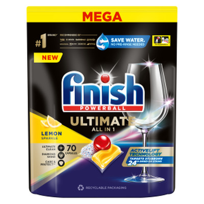 Nõudepesumasina tabletid Ultimate Lemon, FINISH, 70 tk