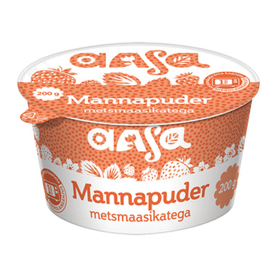 Mannapuder metsmaasikatega AASA 6% 200g