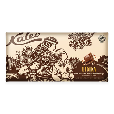 Linda piimašokolaad purustatud metspähklitega, KALEV, 270 g