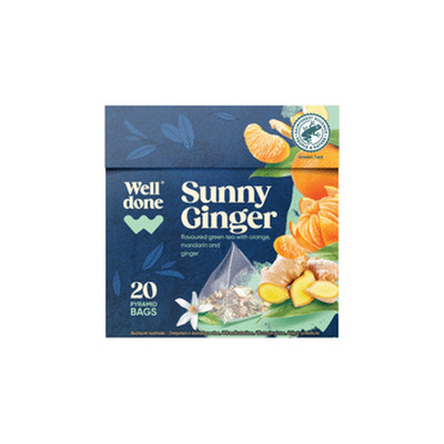Roheline tee WELL DONE Sunny Ginger20x2g