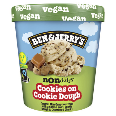 Veganjäätis B&J Non-Dairy Cookie on cookie dough 465ml/415g