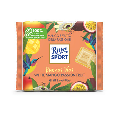 RITTER SPORT Valge sokolaad mango-passionitäidisega 100g