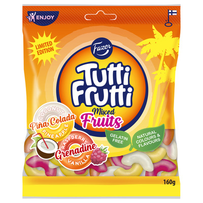 FAZER kummikommid Tutti Frutti Mixed Fruits 160g