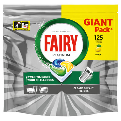 Nõudepesukapslid Fairy Platinum Lemon 125tk