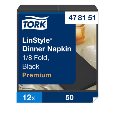 TORK Salvrätikud LinStyle 39cm 50tk (1 kihilised,must)