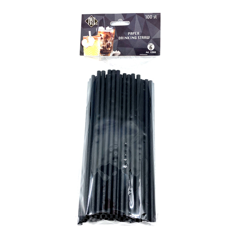 GAGGS Joogikõrred paberist 19,5cm 100tk (must)
