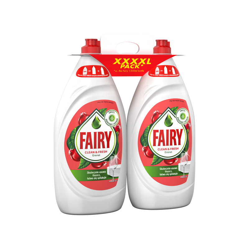 KAST 4 tk! Fairy Nõudepesuvahend Clean & Fresh Pomegranate & Honeysuckle 2700 ml