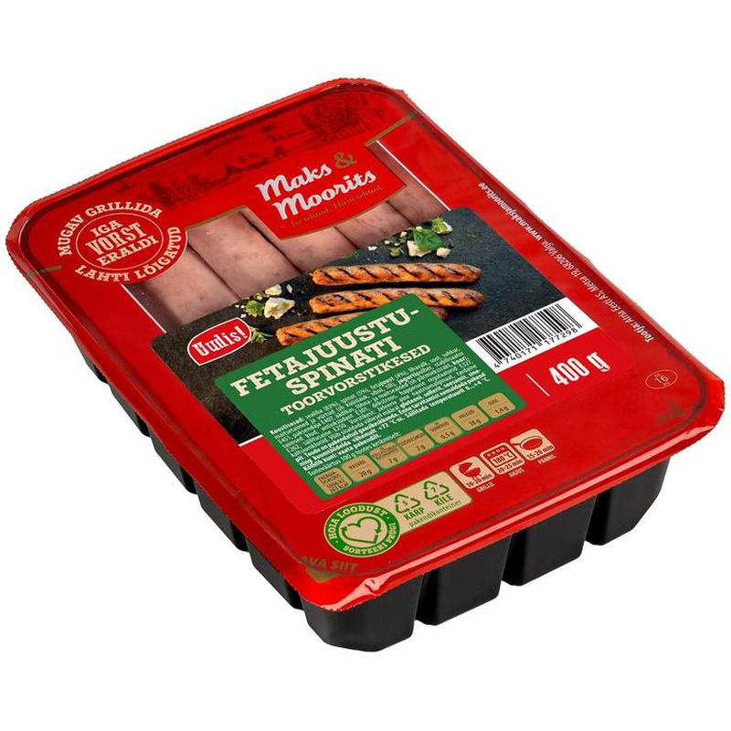 Toorvorstikesed fetajuustu-spinati, MAKS&MOORITS, 400 g