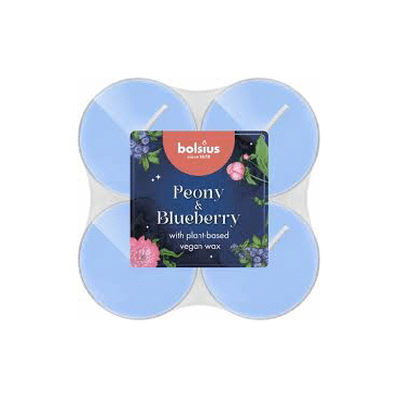 Teeküünlad Maxi Peony&Blueberry 8tk