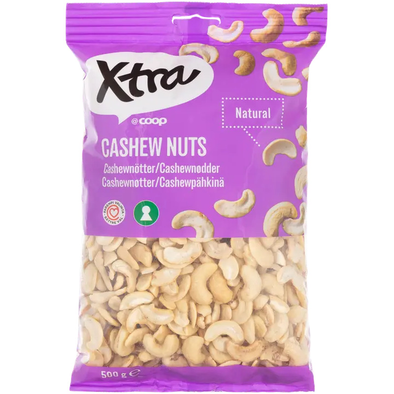 Xtra india pähklid, poolitatud, naturaalne 500g