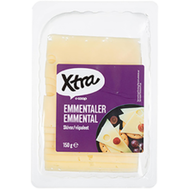 X-tra Emmental juust, viilutatud, 150g