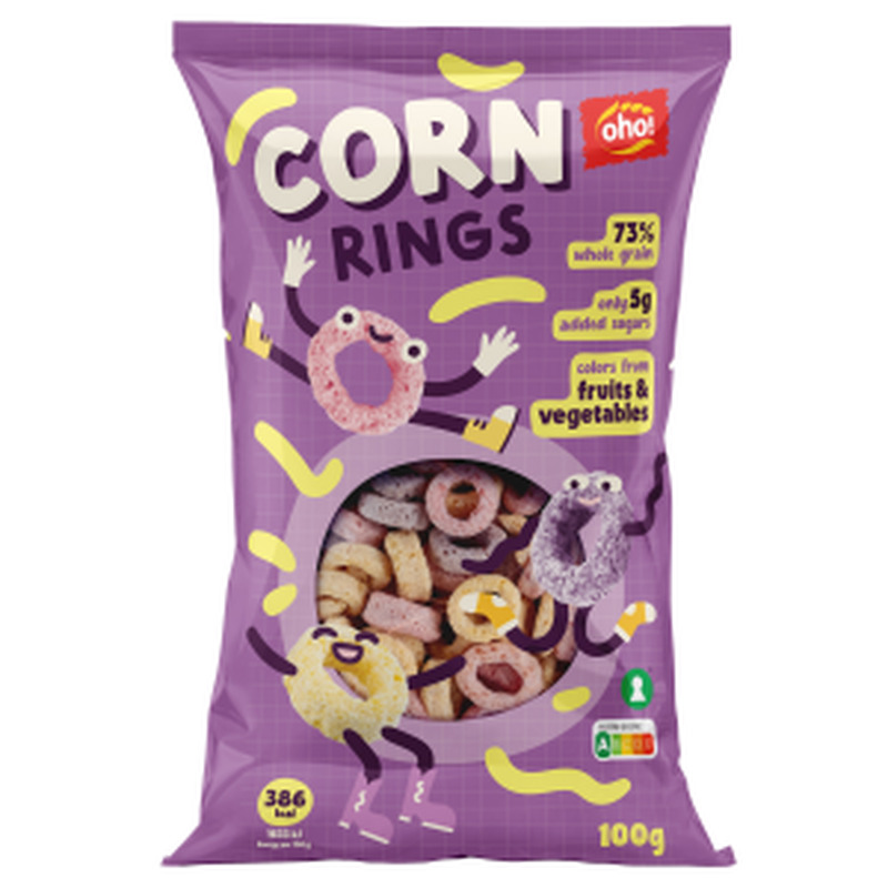 Värvilised maisirõngad, OHO, 100 g