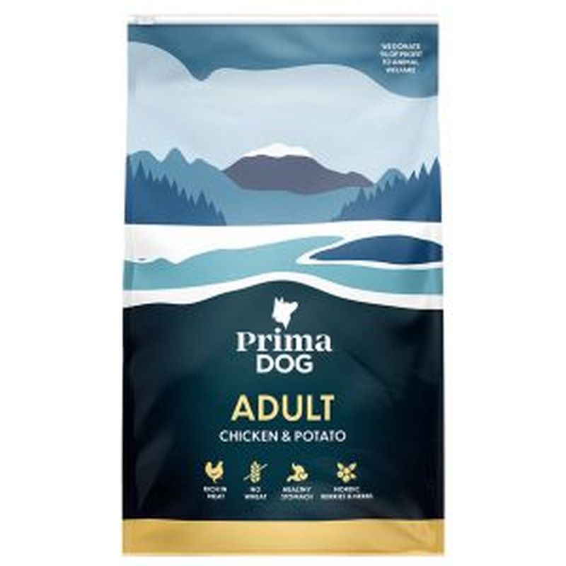 Täistoit kana-kartul täiskasvanud koertele, PRIMADOG, 3 kg