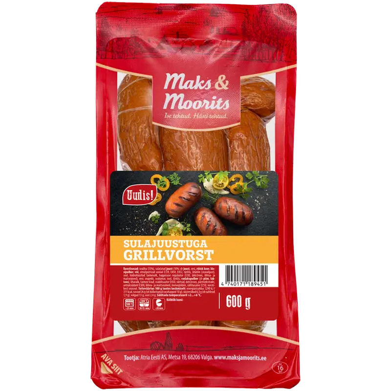 Maks & Moorits Sulajuustuga grillvorst 600g