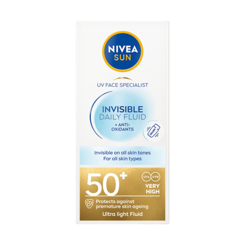 Päikesekaitsekreem Nivea Sun Invisible Daily Fluid SPF50+ 40ml