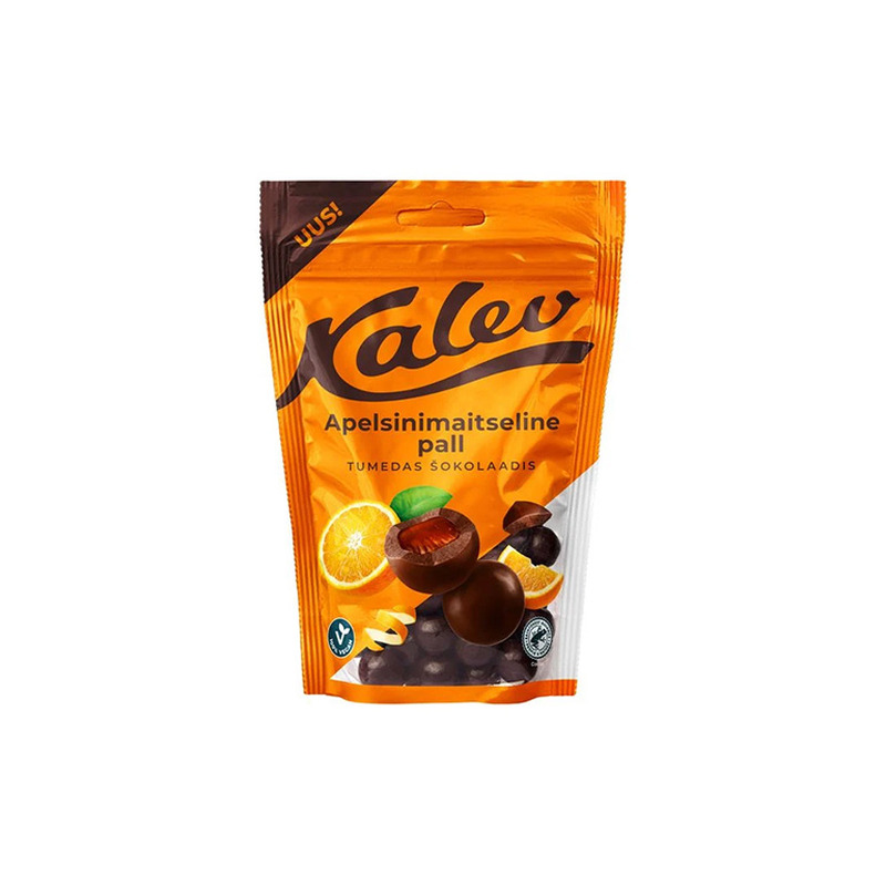 Apelsinimaitseline pall tumedas šokolaadis, KALEV, 140 g