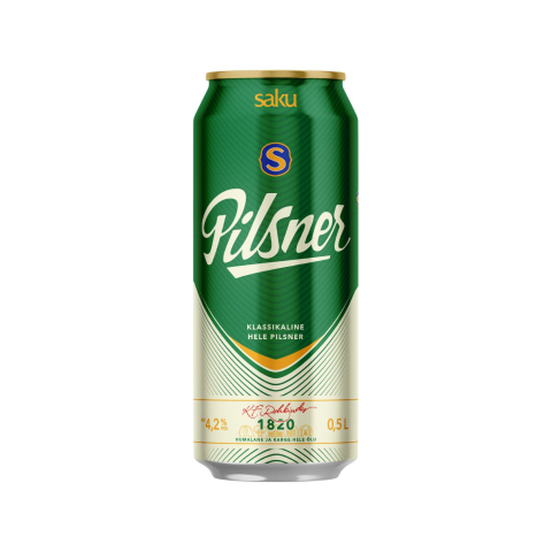Õlu Saku Pilsner 4,2%vol 0,5l purk