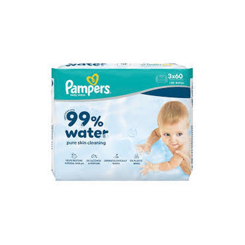 Niisked salvrätikud PAMPERS Water,3x60tk