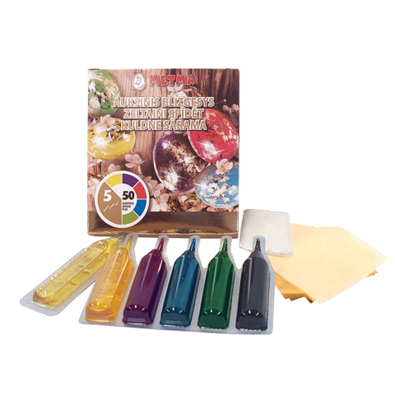 Munavärvid 5 värvi pärl+kuldne läige ES26