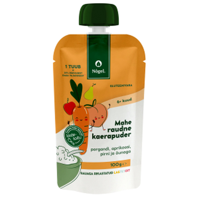 Nogel Mahe raudne kaerapuder porgandi, aprikoosi, pirni ja õunaga 6k, 100 g