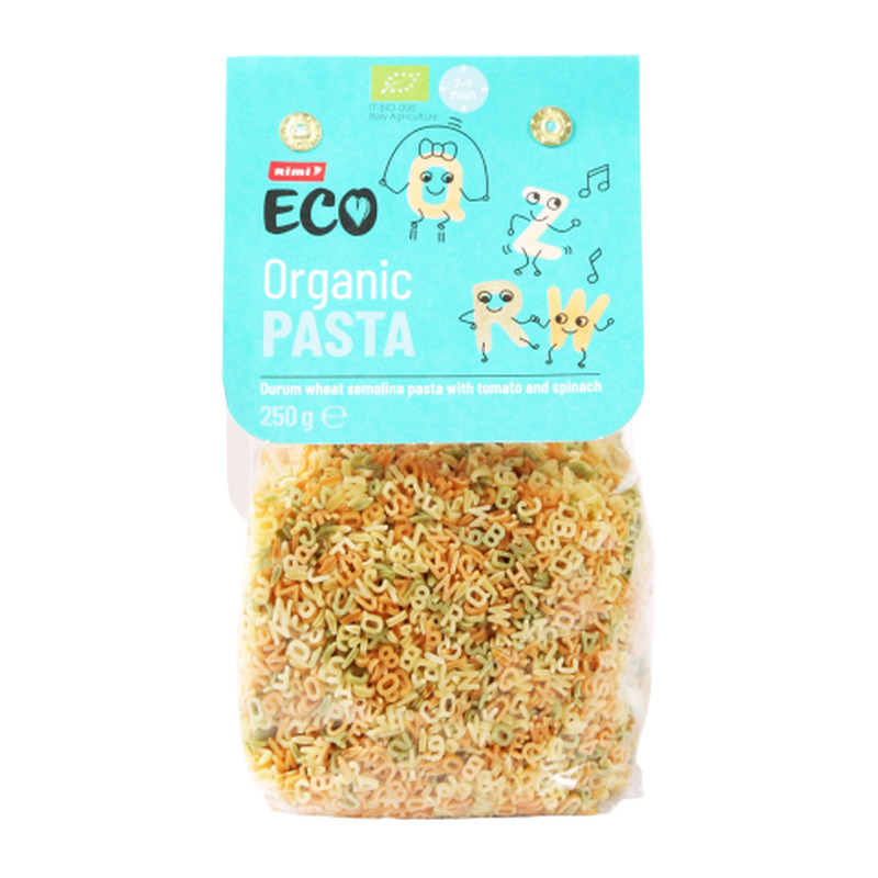 Mahe makaronid Rimi ECO Trocolor Alphabet 250g