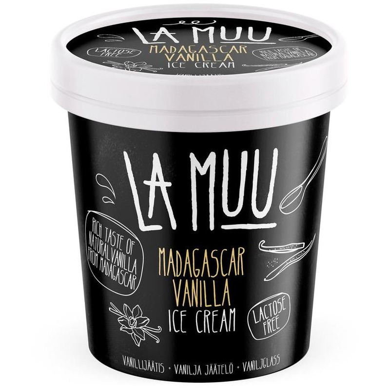 Madagaskari vanilliga jäätis, laktoosivaba, LA MUU, 250 g