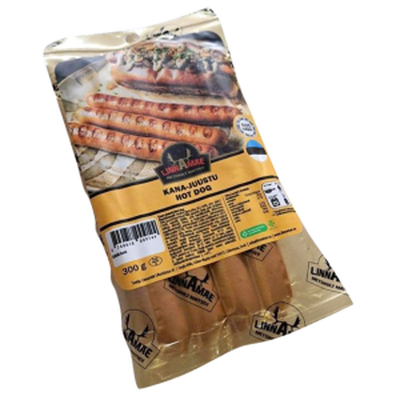 Linnamäe kana-juustu hot dog 300g