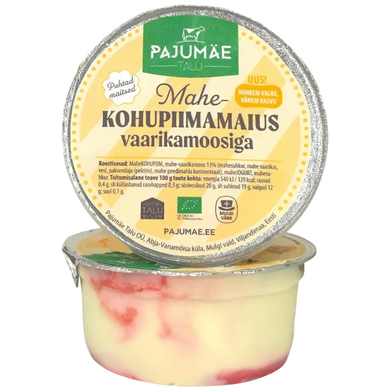 Pajumäe Talu mahe-kohupiimamaius vaarikamoosiga, 150 g
