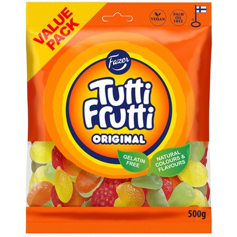 FAZER Tutti Frutti Kummikommid Original 500g vegan