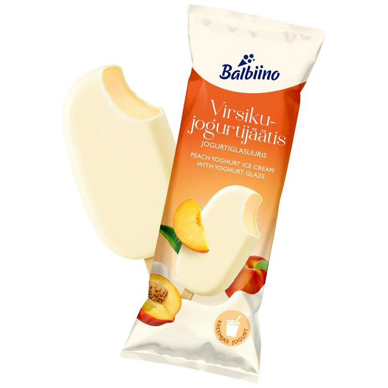 Virsiku-jogurtijäätis jogurtiglasuuris, BALBIINO, 54 g