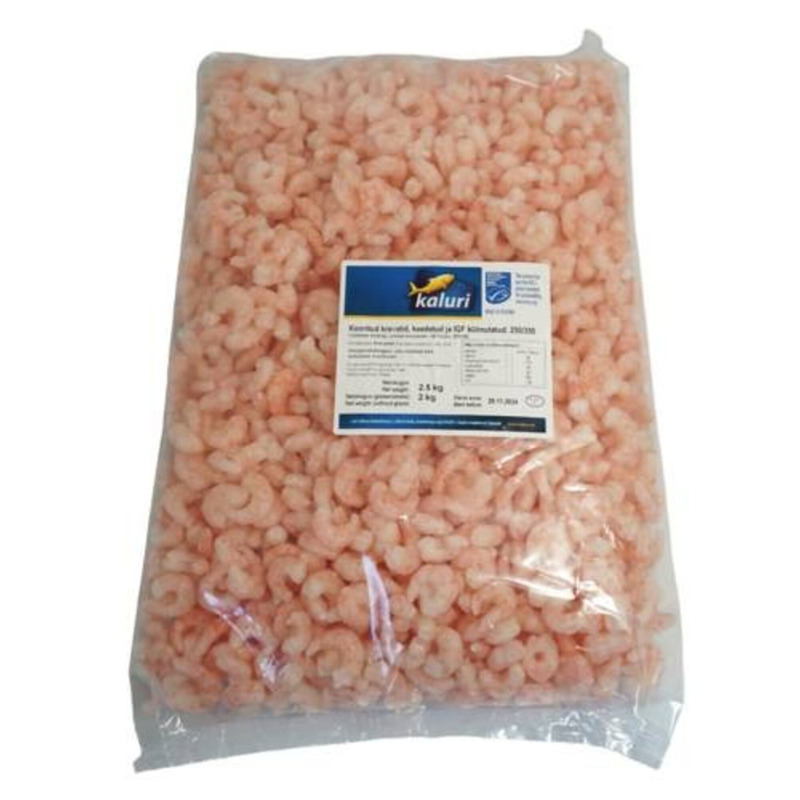 Krevetid 250/350 2,5kg/2kg neto(keedetud.,kooritud,külmut.)