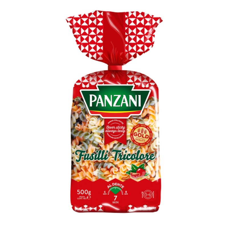 Makaronid 3-värvilised (spiraal) Fusilli Panzani 500g