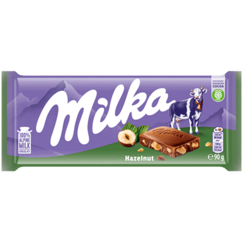 Piimašokolaad metsapähkl. MILKA 90g