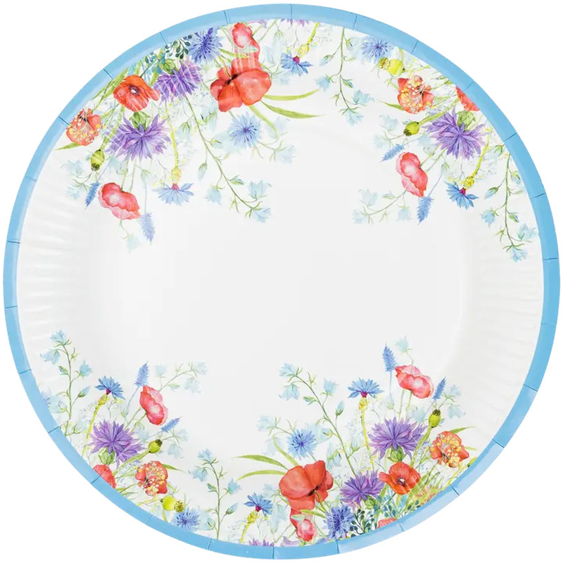 Papptaldrikud suvelilled 23cm, SMILE, 10 tk