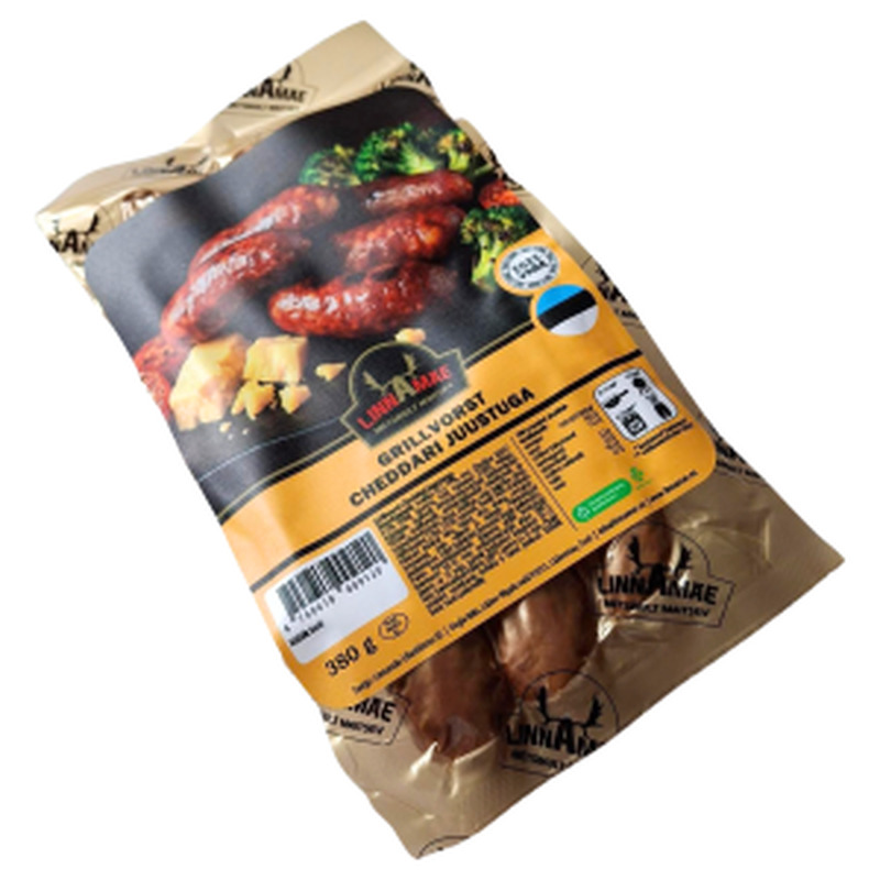 Grillvorst Cheddari juustuga, LINNAMÄE LIHATÖÖSTUS, 380g