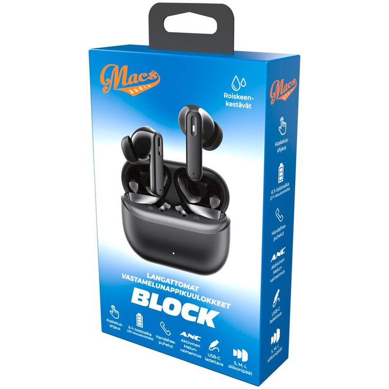 Nööpkõrvaklapid Macs Block must