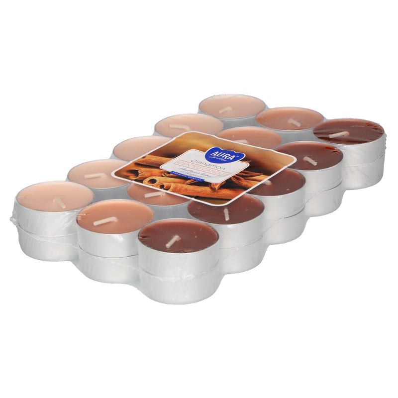 AURA Lõhnateeküünlad Cinnamon 3-4h 30tk