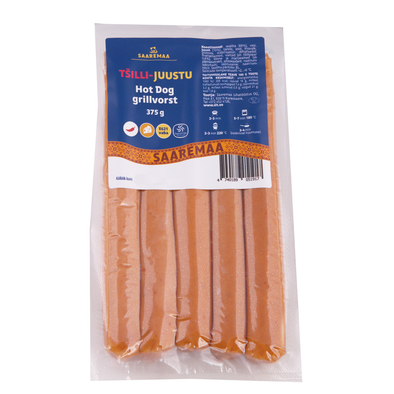 SAAREMAA Tšilli-juustu hot dog grillvorst 375g
