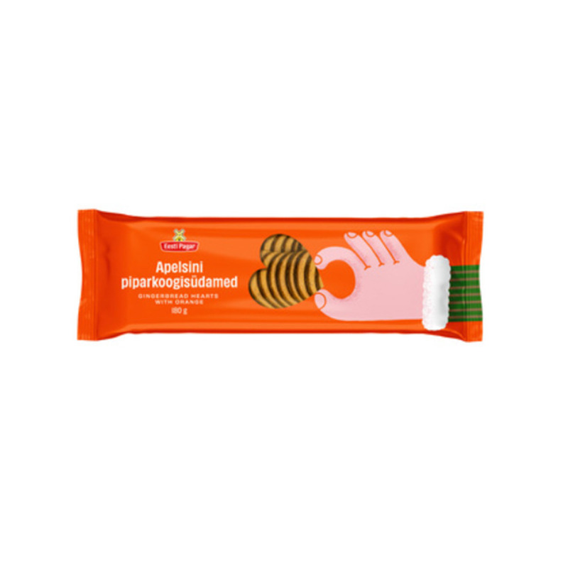 Apelsini piparkoogisüdamed EESTI PAGAR 180g