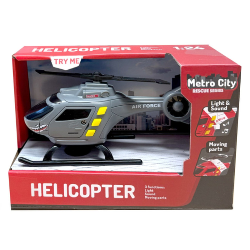 Helikopter Metro City hääle ja tulega värv ja kujundus võivad erineda